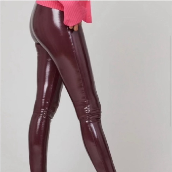 SPANX Faux Patent Leather High Rise Leggings Size Small - Picture 3 of 9
